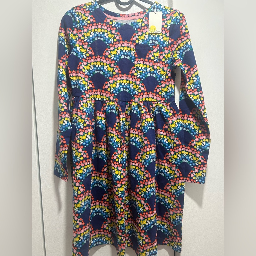 New with tag: Mini Boden Rainbow Floral Print Dress